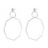 Fashion Big Earring Hollow Octagon Geometric Statement Hoop Accessories Ethinc Jewelry for Women