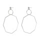 Fashion Big Earring Hollow Octagon Geometric Statement Hoop Accessories Ethinc Jewelry for Women