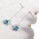 Fashion Blue Purple Stars Dangle Earring Crystal Rhinestones Cute Earrings Gift for Women