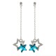 Fashion Blue Purple Stars Dangle Earring Crystal Rhinestones Cute Earrings Gift for Women