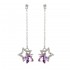 Fashion Blue Purple Stars Dangle Earring Crystal Rhinestones Cute Earrings Gift for Women