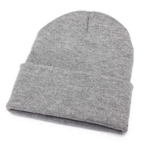 Fashion Casual Unisex Solid Color Soft Plain Ski Knit Beanie Hat