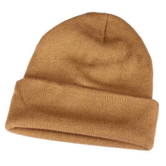 Fashion Casual Unisex Solid Color Soft Plain Ski Knit Beanie Hat