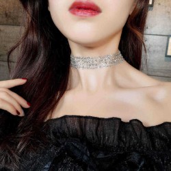 Fashion Choker Necklace Grenadine Mental Paillette Clavicalis Necklace Trendy Jewelry for Women