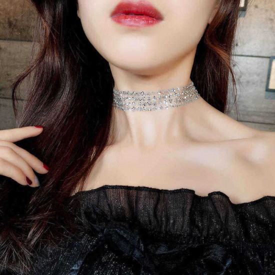 Fashion Choker Necklace Grenadine Mental Paillette Clavicalis Necklace Trendy Jewelry for Women