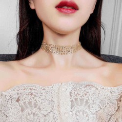 Fashion Choker Necklace Grenadine Mental Paillette Clavicalis Necklace Trendy Jewelry for Women