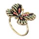 Fashion Colorful Butterfly 18K Gold Ring Luxury Full Rhinestones Opening Adjustable Rings for Women