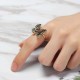 Fashion Colorful Butterfly 18K Gold Ring Luxury Full Rhinestones Opening Adjustable Rings for Women