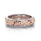 Fashion Double Color Flower Finger Ring Round Shape Rose Gold Women Rings Jewelry