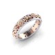 Fashion Double Color Flower Finger Ring Round Shape Rose Gold Women Rings Jewelry