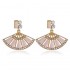 Fashion Fan Shape Crystal Drop Earring Elegant Rhinestones Dangle Earring Jewelry for Women