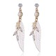 Fashion Feather Earring Star Rhinestones Acrylic Dangle Earrings Gift for Girls Women