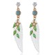 Fashion Feather Earring Star Rhinestones Acrylic Dangle Earrings Gift for Girls Women