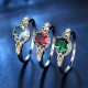 Fashion Finger Ring Double Heart Colorful Micro Zircon Rings Jewelry Hand Accessories for Women