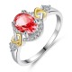 Fashion Finger Ring Double Heart Colorful Micro Zircon Rings Jewelry Hand Accessories for Women