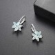 Fashion Flower Zirconia Silver Women's Earrings Anallergic Piercing Dangle Earring for Women