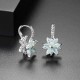 Fashion Flower Zirconia Silver Women's Earrings Anallergic Piercing Dangle Earring for Women