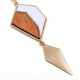 Fashion Geometric Drop Long Necklace Simple Wood Pendant Gold Chain Statement Necklace for Women