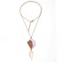 Fashion Geometric Drop Long Necklace Simple Wood Pendant Gold Chain Statement Necklace for Women