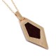 Fashion Geometric Long Necklace Simple Wood Gold Chain Statement Necklace for Women