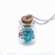 Fashion Glass Tiny Wishing Bottle Charm Necklace Luminous Flower Long Necklace for Women