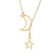 Fashion Hollow Star Moon Pendant Long Necklace Simple Minimalist Necklaces for Women