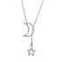 Fashion Hollow Star Moon Pendant Long Necklace Simple Minimalist Necklaces for Women