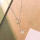 Fashion Hollow Star Moon Pendant Long Necklace Simple Minimalist Necklaces for Women