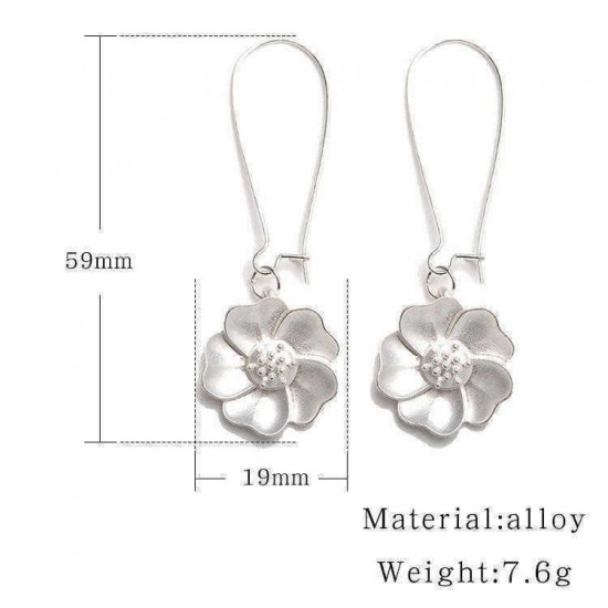 Fashion Jasmine Flower Drop Earrings Elegant Piercing Earring for Women