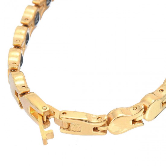 Fashion Magnetic Therapy Gold Chain Bracelet Zirconia Stainless Steel Bracelet For Women