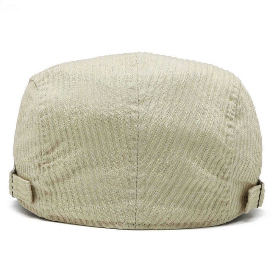Fashion Mens Cotton Stripe Painter Beret Caps Outdoor Adjustable Newsboy Peaked Cap