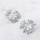 Fashion Metal Hallow Leaves Earrings Vintage Round Ear Stub Earring For Women