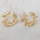 Fashion Metal Hallow Leaves Earrings Vintage Round Ear Stub Earring For Women