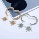 Fashion Moon Stars Six Mans Stars Full Diamond Cool Earring Set