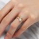 Fashion Open End Ring 18K Gold Plated Zirconia Double Layer Heart Pearl Ring for Women