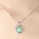 Fashion Pendant Necklace Double Hearts Crystal Round Green Grape Charm Necklaces for Women