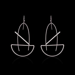 Fashion Platinum Plated Geometric Dangle Earrings Simple Style Piercing Ear Drop for Women Best Gift