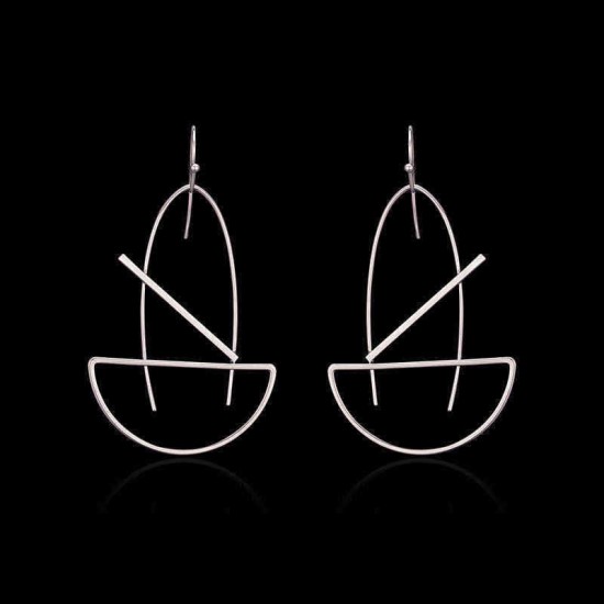 Fashion Platinum Plated Geometric Dangle Earrings Simple Style Piercing Ear Drop for Women Best Gift