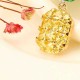 Fashion Shiny Yellow and Pink Zircon Pineapple Pendant Cute Necklace Jewelry for Women