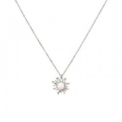 Fashion Silver Gold Sun Flower Pendant Necklace Opal Chain Statement Necklace for Women