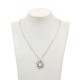 Fashion Silver Gold Sun Flower Pendant Necklace Opal Chain Statement Necklace for Women