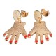 Fashion Simple Palm Shape Alloy Earring Personality Hand-shaped Ear Stud