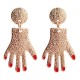 Fashion Simple Palm Shape Alloy Earring Personality Hand-shaped Ear Stud