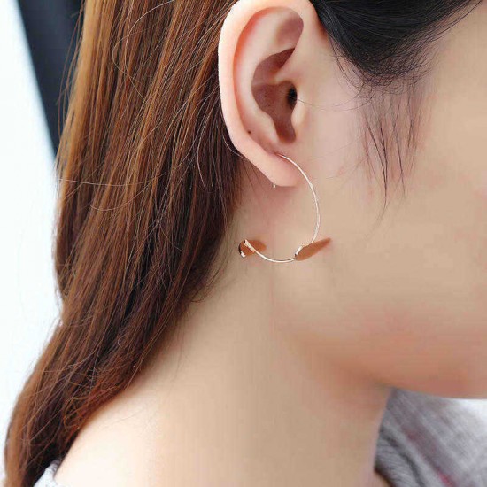 Fashion Simple Style Rose Gold Plated Arc Line Semicircle Charm Earrings Jewelry for Women