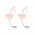 Fashion Simple Style Rose Gold Plated Arc Line Semicircle Charm Earrings Jewelry for Women