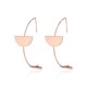 Fashion Simple Style Rose Gold Plated Arc Line Semicircle Charm Earrings Jewelry for Women