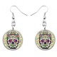 Fashion Skull Ear Drop Earrings Sliver Round Earrings Hiphop Style Earring For Women