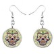 Fashion Skull Ear Drop Earrings Sliver Round Earrings Hiphop Style Earring For Women