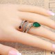 Fashion Snake Serpent Green Cubic Zirconia Crystal Ring Punk Finger Ring for Women Gir