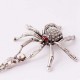 Fashion Spider Pendant Rhinestone Chain Antique Silver Necklace Women's Jewelry